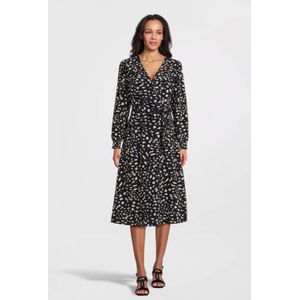 Imagine - Wikkeljurk - Donkerblauw/Beige - Panterprint