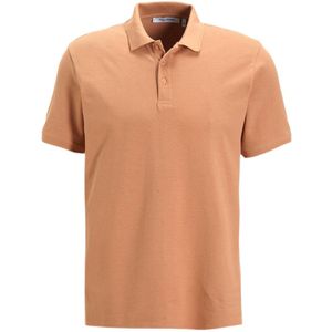 Anytime - Polo - Lichtbruin - Katoen - Korte Mouwen - Klassieke Kraag