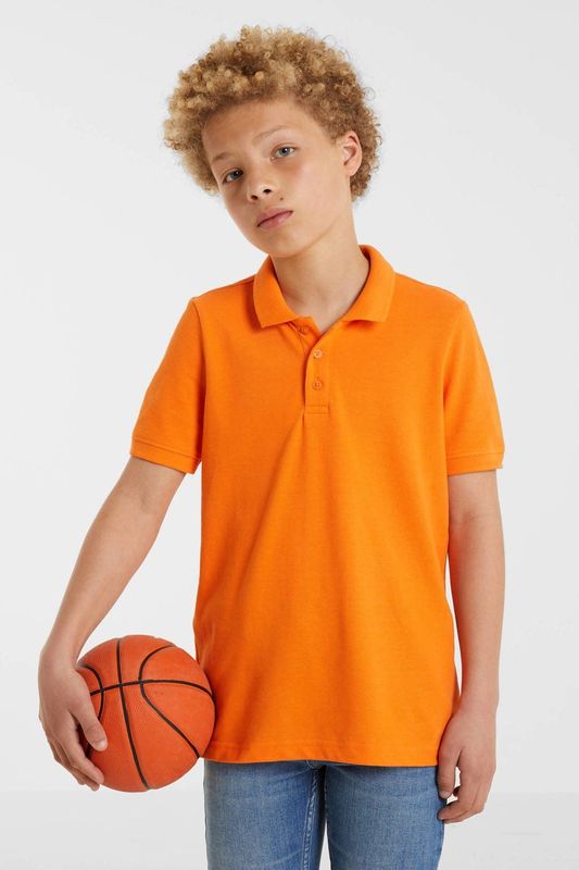 anytime - Piqué Polo - Oranje - Katoen - Korte Mouwen