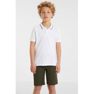 anytime - Piqué Polo - Wit/Zwart - Katoen - Korte Mouwen - Relaxed Fit