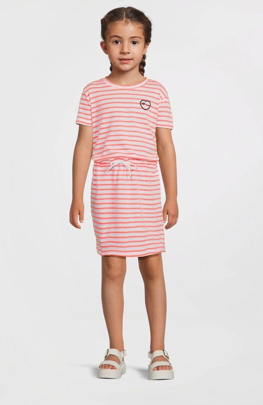 Anytime - Meisjesjurk - Roze - Polyestermix - Elastische Tailleband