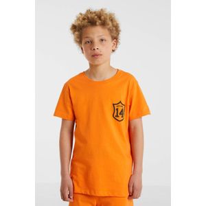 anytime - T-shirt - Oranje - Met Printopdruk
