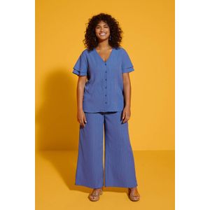 Great Looks - Wide Leg Broek - Paars - High Waist - Crinkle Polyester