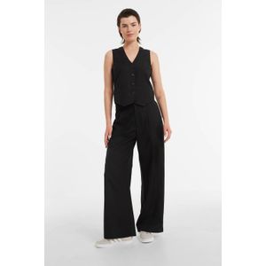 Ruby - Wide Leg Broek - Zwart - Linnenmix