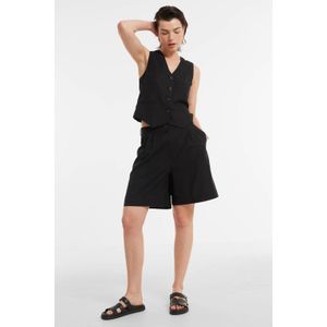 Ruby - Linnen Bermuda Short - Zwart - Loose Fit