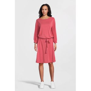 Imagine - Cupro Jurk - Lichtrood - Dames - Driekwart Mouwen - Afneembare Tailleceintuur