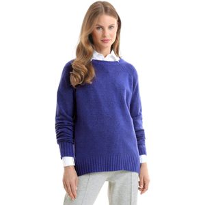 Anytime - Gebreide Trui - Blauw - Ronde Hals - Lange Mouwen