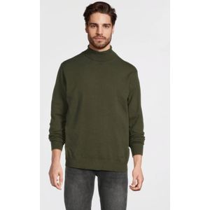 Anytime - Coltrui - Khaki - Heren - Fijn Gebreid - Lange Mouwen