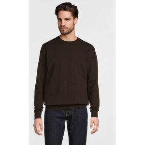 Anytime - Gebreide Trui - Donkerbruin - Ronde Hals - Lange Mouwen