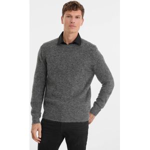 Anytime - Gebreide Trui - Donkergrijs - Wolmix - Ronde Hals - Lange Mouwen