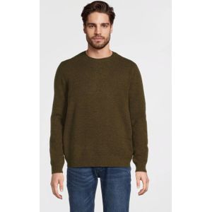 Anytime - Gebreide Trui - Khaki - Ronde Hals - Lange Mouwen