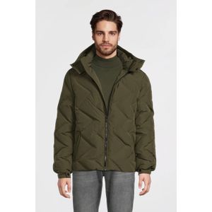 Anytime - Heatseal - Gewatteerde Jas - Khaki - Heren - Lange Mouwen - Capuchon