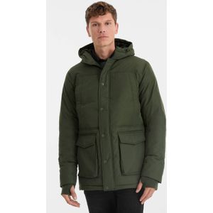 Anytime - Parka - Khaki - Heren - Polyester - Lange Mouwen - Capuchon