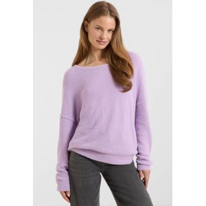 Anytime - Gebreide Trui - Lichtpaars - Boothals - Lange Mouwen
