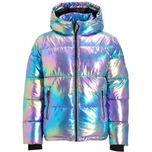 Coolcat - Puffer Winterjas Jessica - Metallic Oil - Gevoerde Capuchon - Ritssluiting