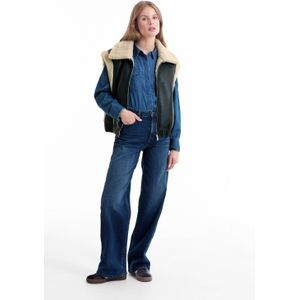 Anytime - Wide Leg Jeans - Donkerblauw - 5-Pocket Model - High Waist