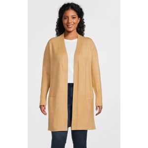 Great Looks - Halflange Vest - Beige - Grof Gebreid - Dames