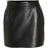 Coolcat - Imitatieleren Rok Mylo - Zwart - Kunstleer - Met Fancy Stiksels