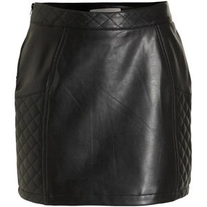 Coolcat - Imitatieleren Rok Mylo - Zwart - Kunstleer - Met Fancy Stiksels