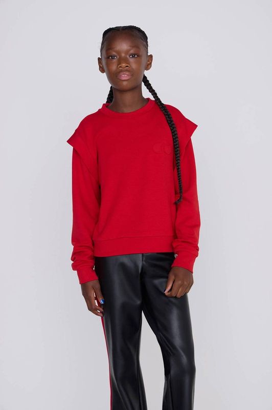 Coolcat - Sweater - Rood - Topaz - Met Schouder Detail