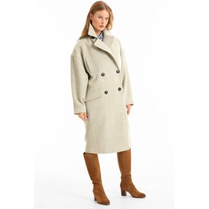 Anytime - Oversized Wollen Jas - Crème - Dames