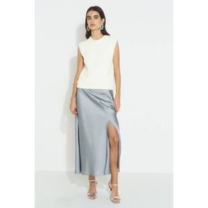 Ruby - Maxi Rok - Zilver - A-lijn - Satijn