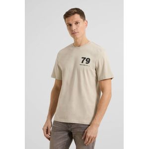 Anytime - T-shirt - Beige - Katoen - Ronde Hals - Korte Mouwen