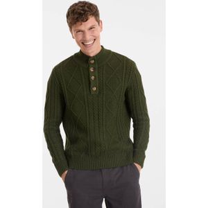 Anytime - Gebreide Trui - Khaki - Opstaande Kraag - Lange Mouwen