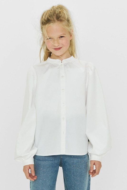 Me and My Monkey - Blouse - Katoen - Lange Mouwen - Pofmouwen - Opstaande Kraag