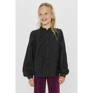 Me & My Monkey - Robin - Blouse - Grijs - Katoen, Lange Mouwen, Knoopsluiting