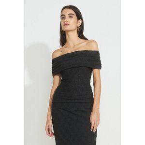 Ruby - Kanten Off Shoulder Top - Zwart - Dames
