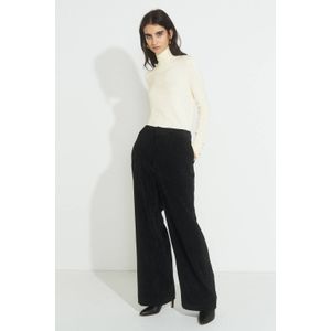 Ruby - Corduroy - Wide Leg Broek - Zwart