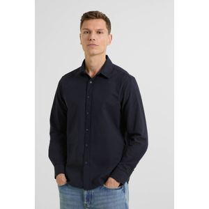 Anytime - Oxford Overhemd - Marineblauw - Katoen - Lange Mouwen