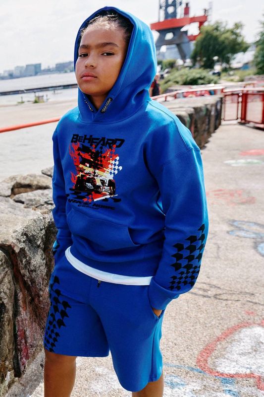 Coolcat - Joggingshort Stephan - Blauw - Scuba Stretch - Elastische Tailleband