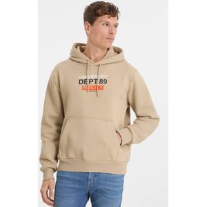 Anytime - Hoodie - Beige - Met Printopdruk - Heren