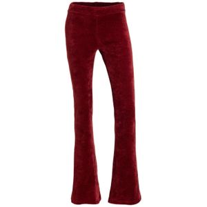 Anytime - Fluwelen Flared Broek - Bordeauxrood - Dames