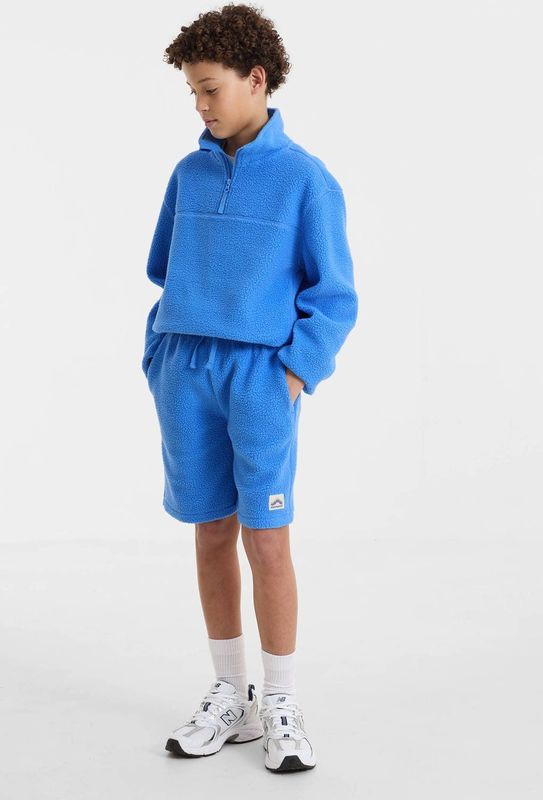 anytime - Teddy Fleece Short - Blauw - Korte Broeken