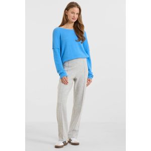 Anytime - Jersey Straight Leg - Pantalon - Grijs Melange - Hoge Taille