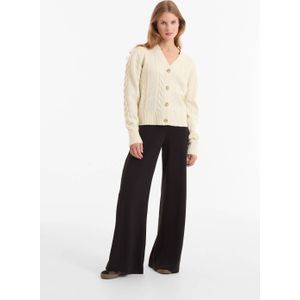 Anytime - Jersey Wide Leg Pantalon - Zwart - Hoge Taille - Elastische Tailleband