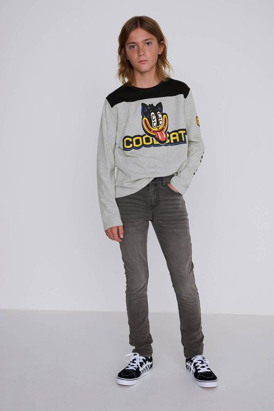 Coolcat - Skinny Jeans Dexx - Grijs - Jongens - Fivepocket Model