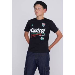 Coolcat - T-shirt Castrol License - Zwart - Katoen - Met Print