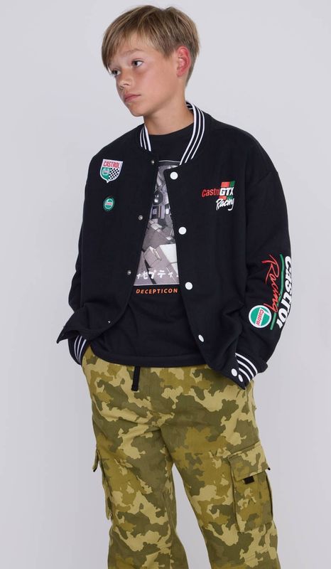 Coolcat - Bomberjack - Katoen - Zwart - Opstaande Kraag - Lange Mouwen