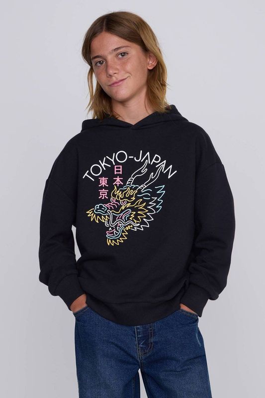 CoolCat - Kinderhoodie - Zacht Katoen - Trendy Print - Oversized Pasvorm