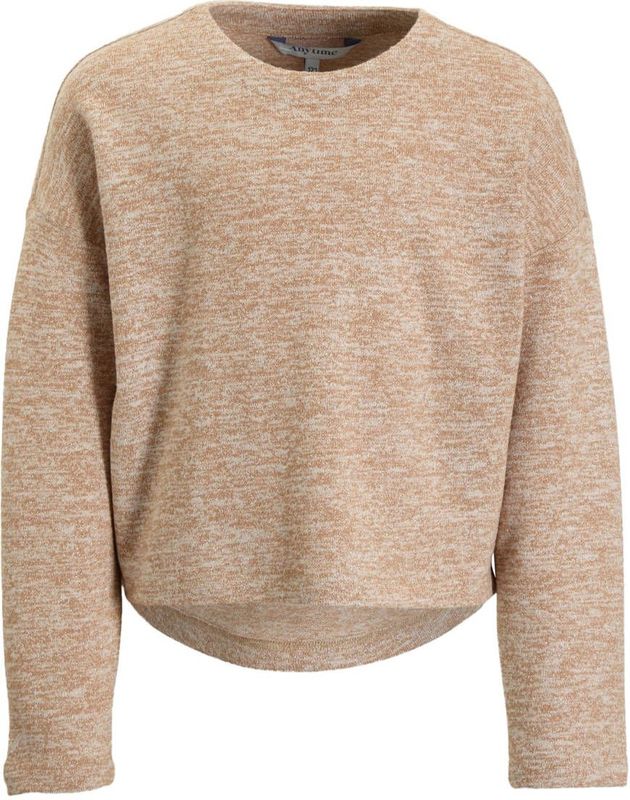 Gebreide Trui - Roze - Polyestermix - Ronde Hals, Lange Mouwen