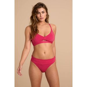 BEACHWAVE - Crop Bikinitop - Rood - Voorgevormde Cups - Met Lurex