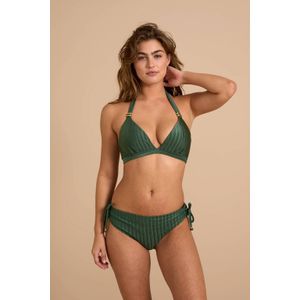 BEACHWAVE - Halterbikinitop - Groen - Voorgevormd met Ribstructuur
