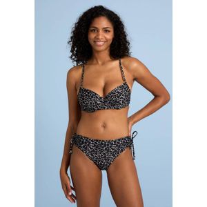 BEACHWAVE - Bikinislip - Zwart/Beige - Lichaamsvormend Ontwerp