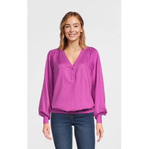Imagine - Blouse - Roze - Lange Mouwen - V-hals - Knoopsluiting