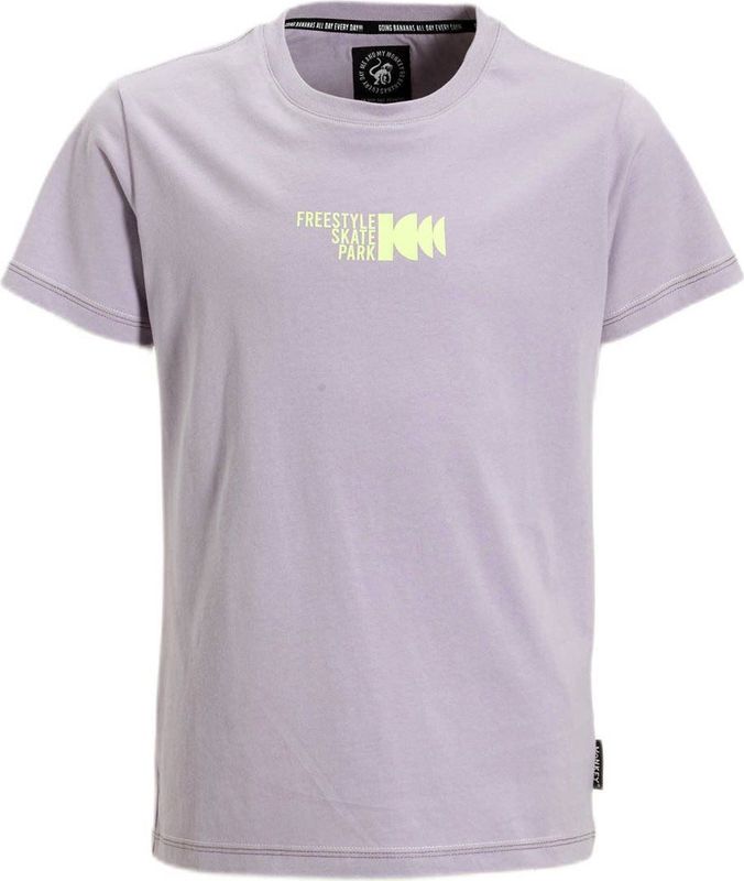 Me & My Monkey - T-shirt - Paars - Katoen - Ronde Hals - Korte Mouwen