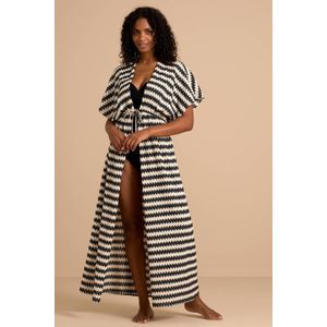 BEACHWAVE - Crochet Kaftan - Zwart/Ecru